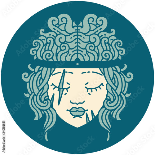 human barbarian character icon
