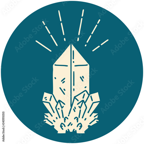 icon of tattoo style quartz crystal