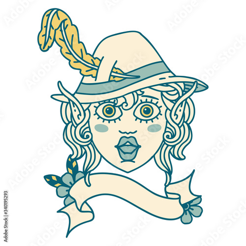 elf bard character face illustration