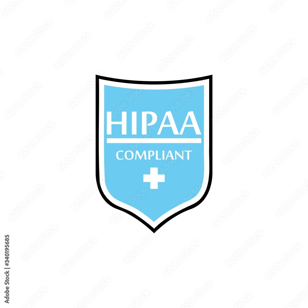 HIPAA Compliance Icon Graphic with Medical Symbol isolated on white background HIPAA Compliance Icon Graphic with Medical Symbol isolated on white background