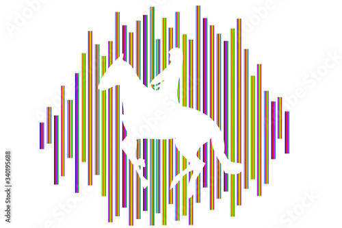 Equestrian logo design. Sport background. Graph, Icon, Symbol, Silhouette. Vector illustration.