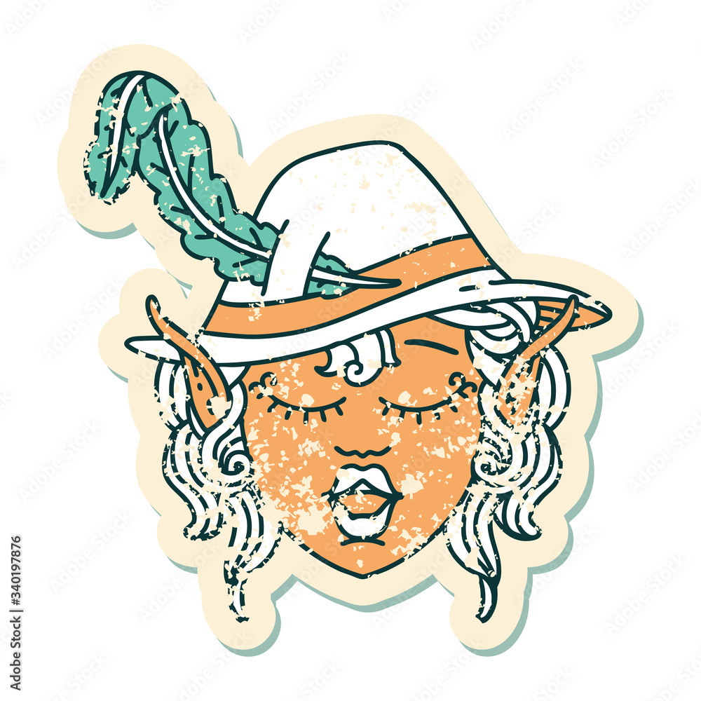 elf bard character face illustration elf bard character face illustration