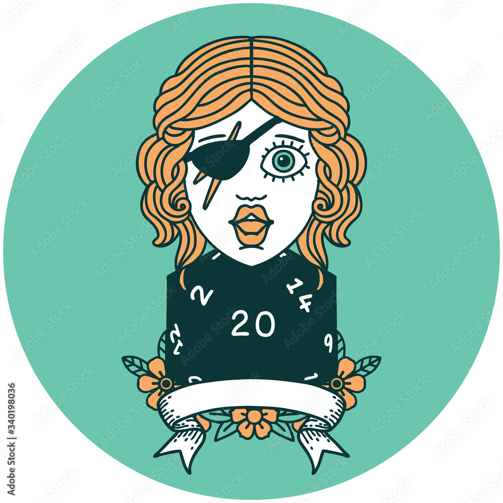 human rogue with natural 20 dice roll icon human rogue with natural 20 dice roll icon