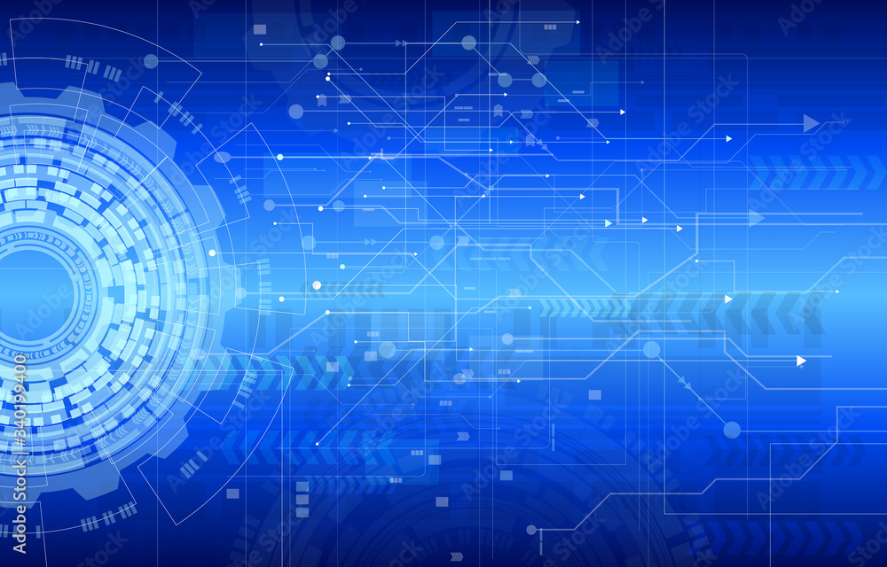 Technology structure circle connect system. concept information digital modern abstract blue background vector illustration Technology structure circle connect system. concept information digital modern abstract blue background vector illustration
