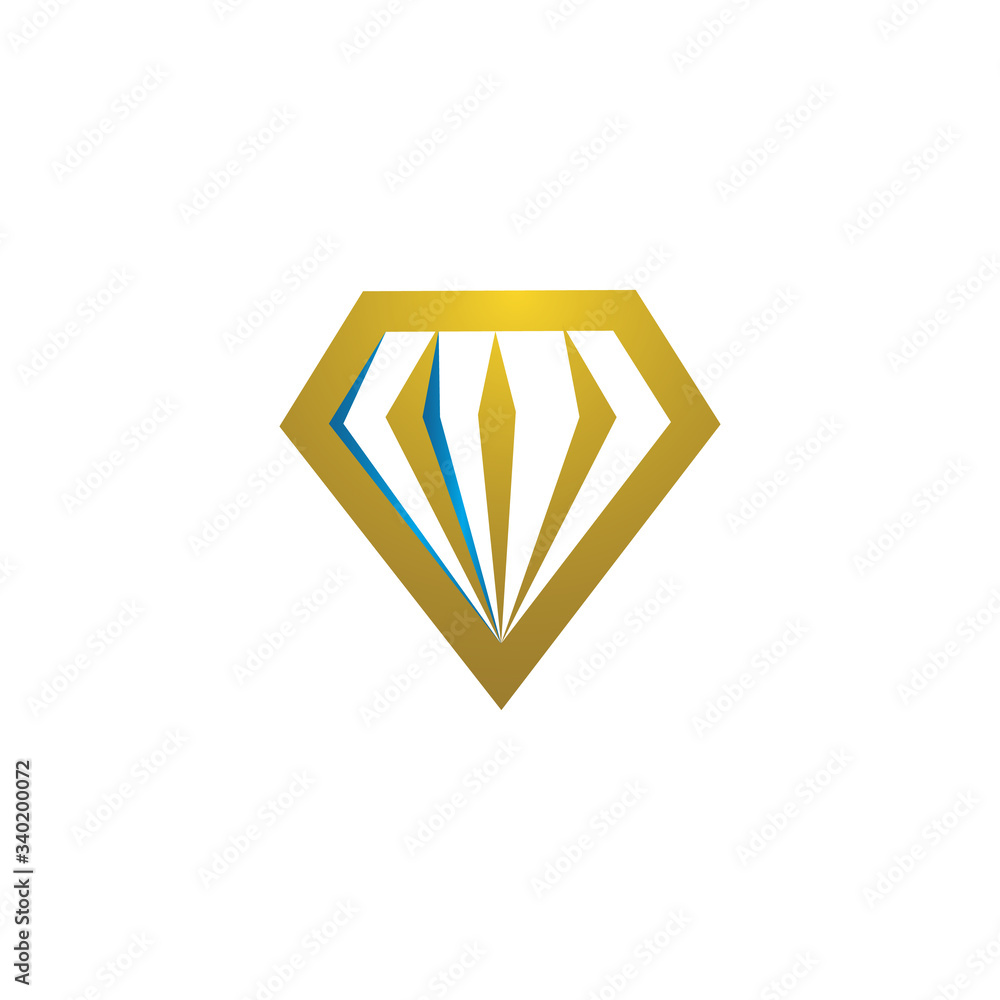 Diamond icon symbol with color gold on the white background Diamond icon symbol with color gold on the white background