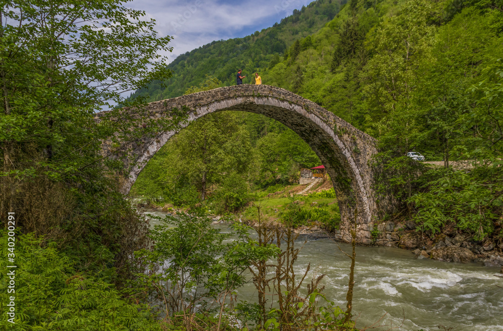 Firtina Valley, Turkey - very close to the Black Sea coast, the Firtina Valley displays some stunning views. Here in particular one of the many bridges on the Firtina river