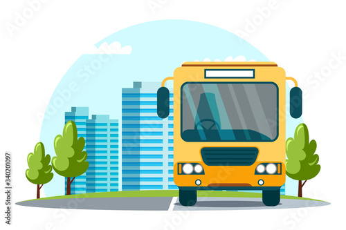 Vector Illustration cityscape urban bus stop