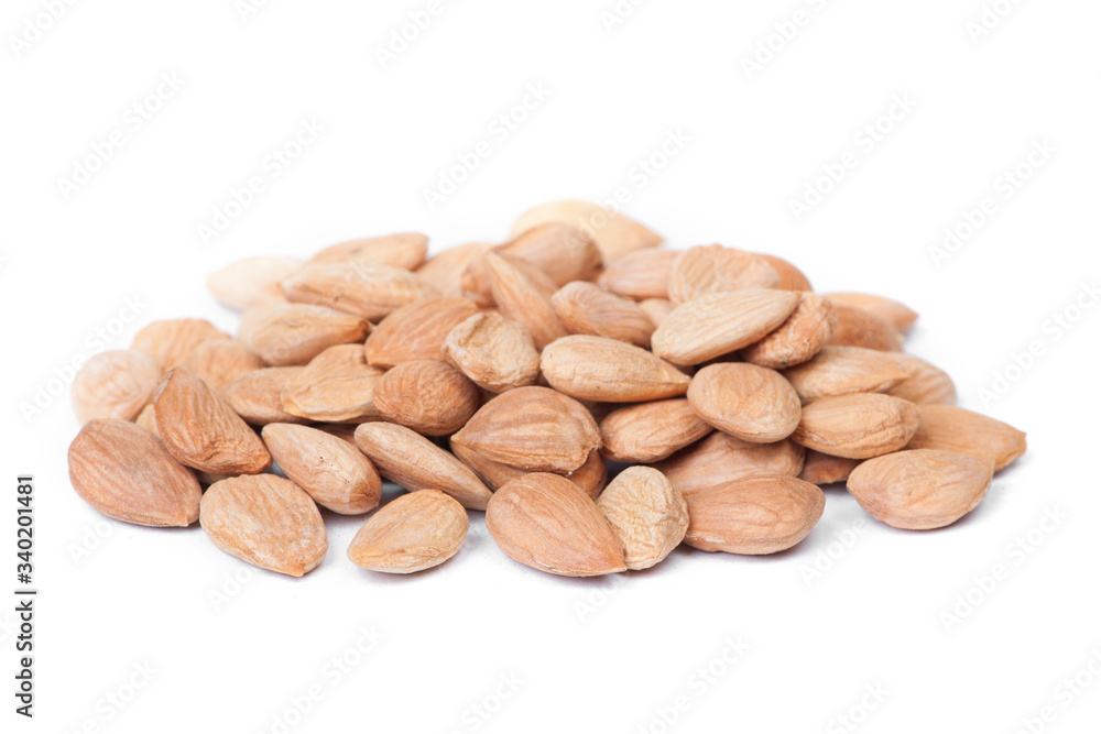 Handful of peeled apricot kernels Handful of peeled apricot kernels
