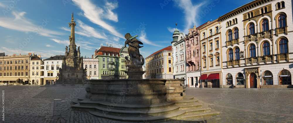 Olomouc - baroque pearl of Moravia Main square with column of st. Trinity and Hercules fountain