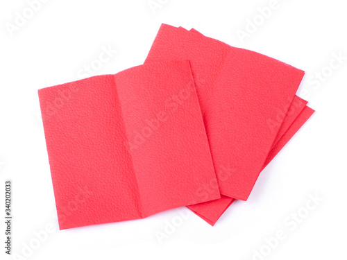 Clean red paper napkins