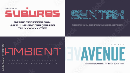 Vector modern uppercase letter sets with a different styles