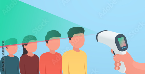 Digital contactless infrared scanner. The concept of recognition of a disease through a scan of the face of the body.