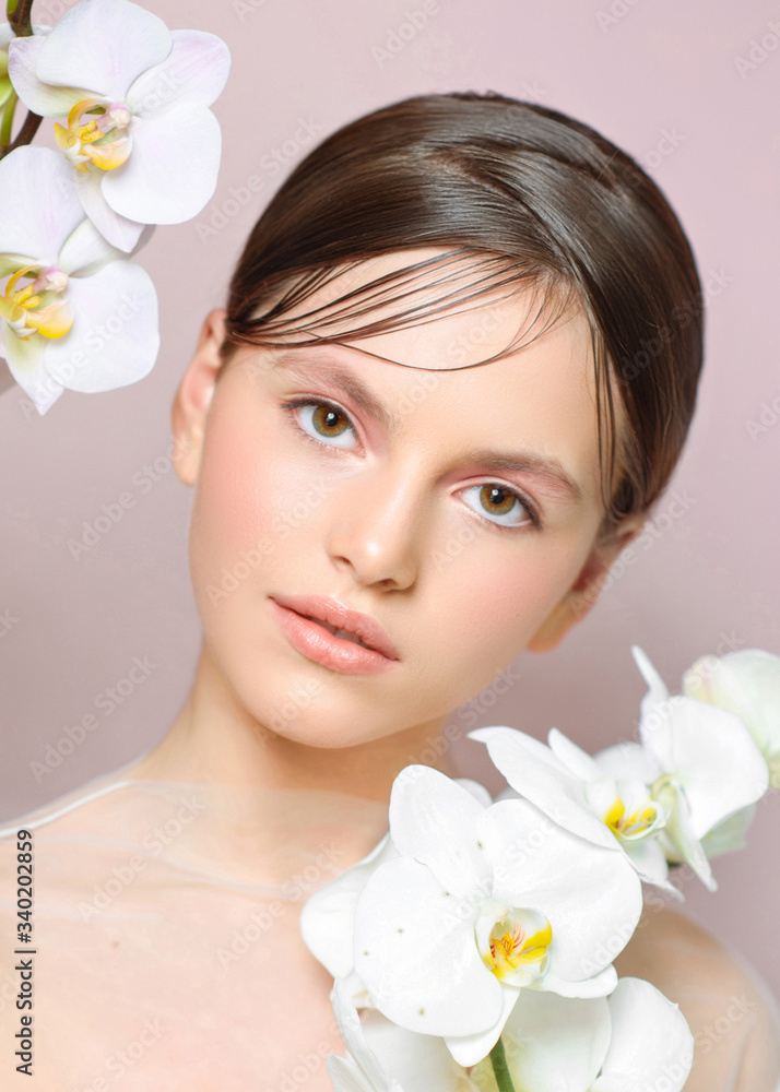 portrait of young model girl in studio portrait of young model girl in studio