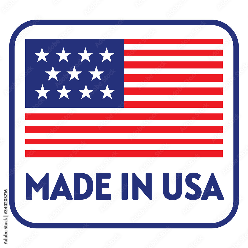 Made in USA logo. Stamp made in the United States. Vector illustration