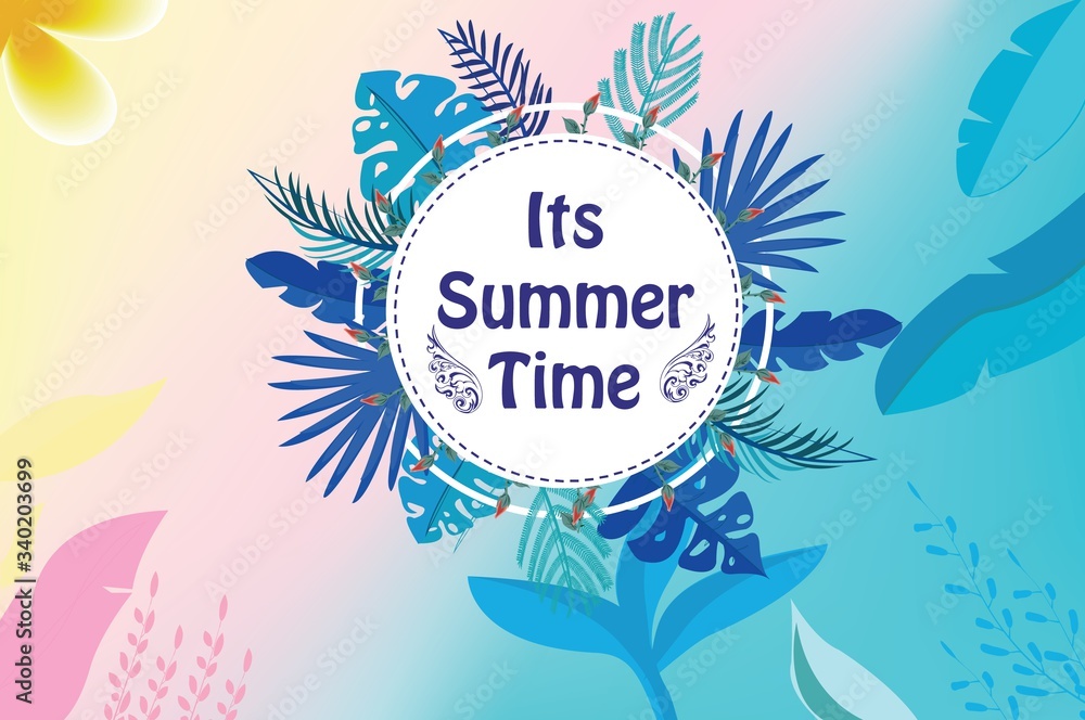 Summer time vector banner design background. Design template for banner, flyer, invitation, illustration