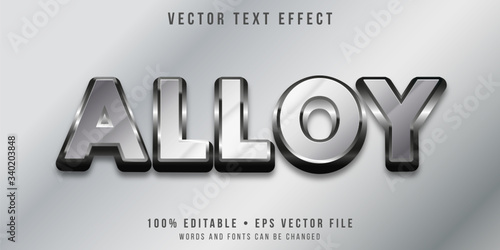 Editable text effect - metal alloy style