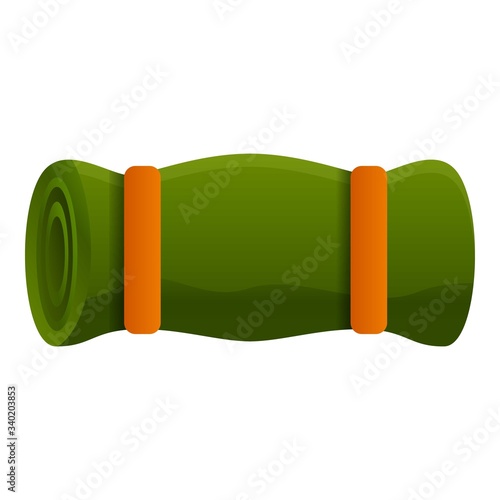 Sleeping bag icon. Cartoon of sleeping bag vector icon for web design isolated on white background