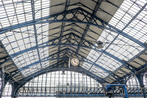 Brighton, Sussex, United Kingdom - March 7, 2020: Ceiling inside Brighton rail station