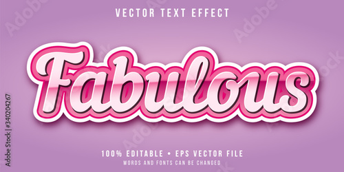 Editable text effect - fabulous pink style