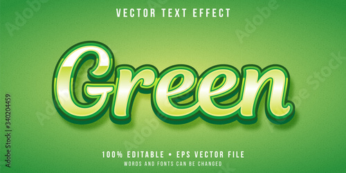 Editable text effect - shiny green style
