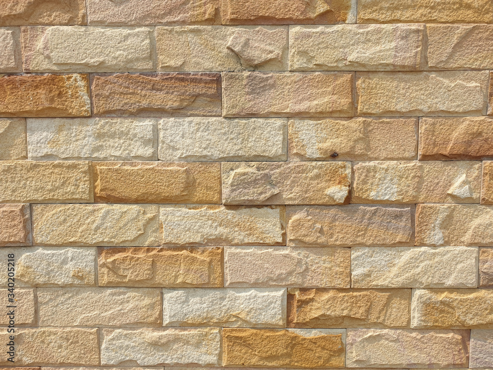 Fototapeta premium Background of old vintage orange, red and brown retro brick wall texture