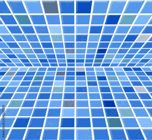 Blue abstract pixels