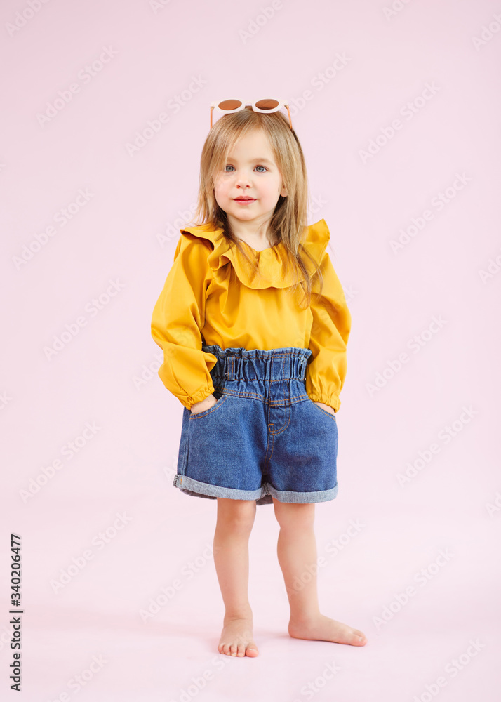 portrait of little model girl in studio portrait of little model girl in studio