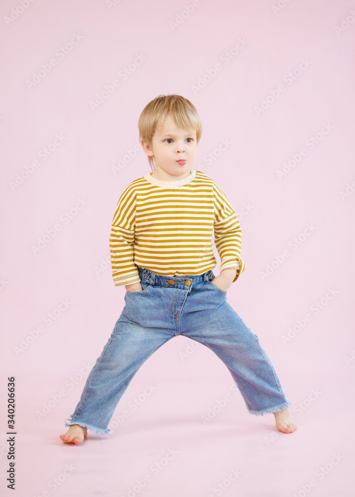 portrait of little model boy in studio portrait of little model boy in studio