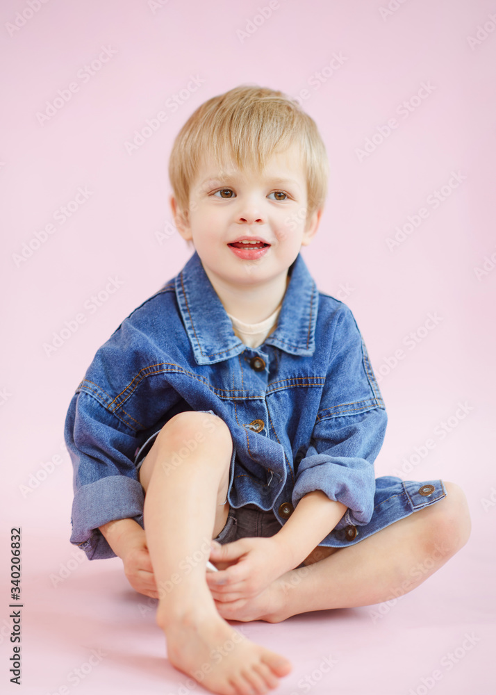 portrait of little model boy in studio portrait of little model boy in studio