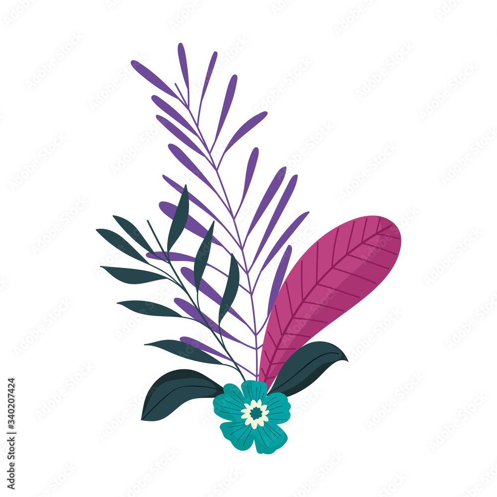flowers leaves foliage nature decoration isolated icon flowers leaves foliage nature decoration isolated icon