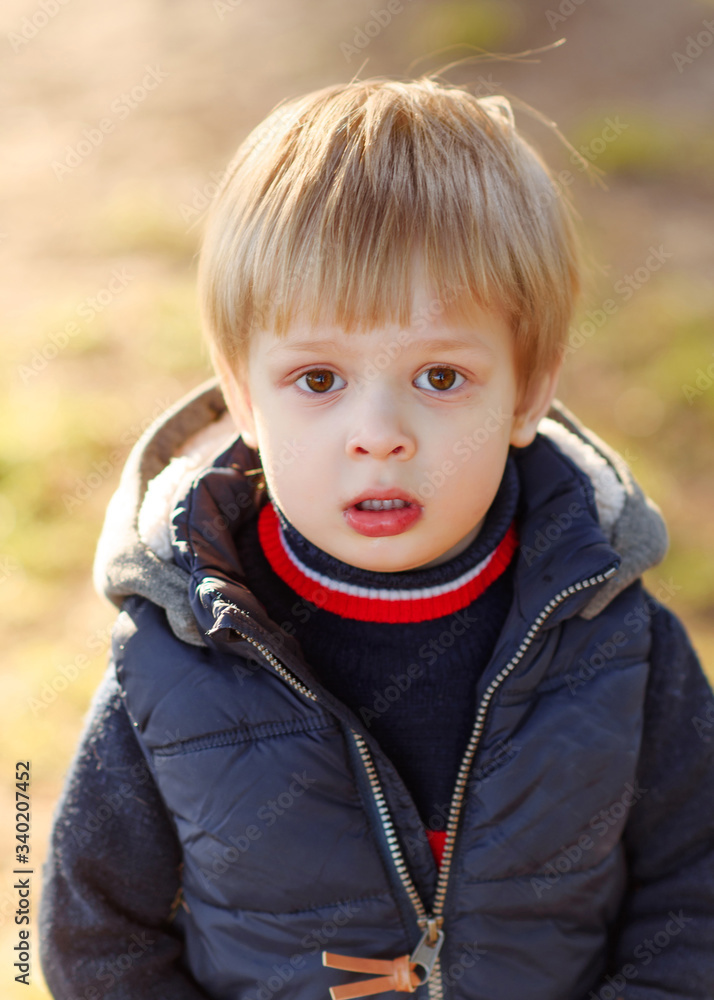 portrait of little model boy in nature portrait of little model boy in nature