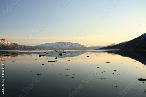 sunset, sky, sun, sunrise, nature, clouds, landscape, evening, light, sea, cloud, blue beautiful, horizon, red, sunlight, mountain view, ocean tromso tromsø water travel tourism sea coast nature 