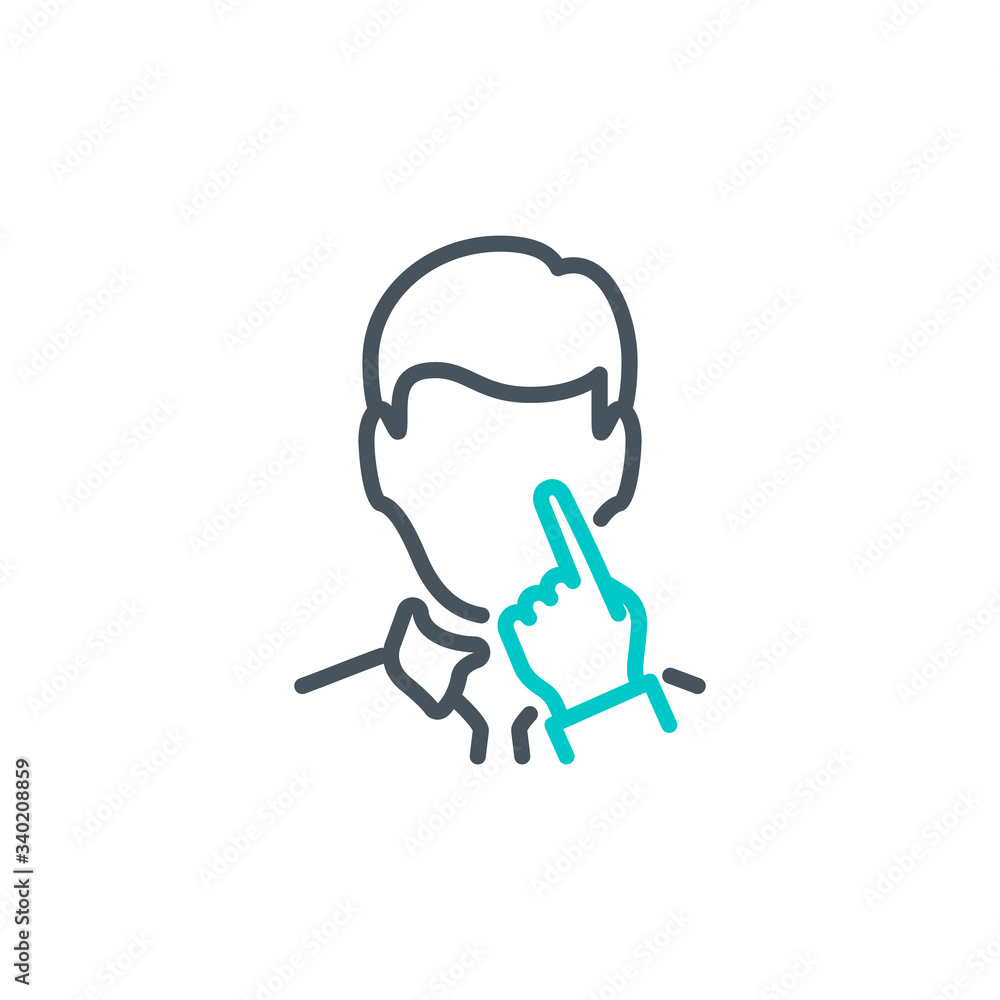 do not touch the face single line icon isolated on white. Perfect outline symbol Prevention Coronavirus Covid 19 pandemic banner. Quality design warning element with editable Stroke do not touch the face single line icon isolated on white. Perfect outline symbol Prevention Coronavirus Covid 19 pandemic banner. Quality design warning element with editable Stroke