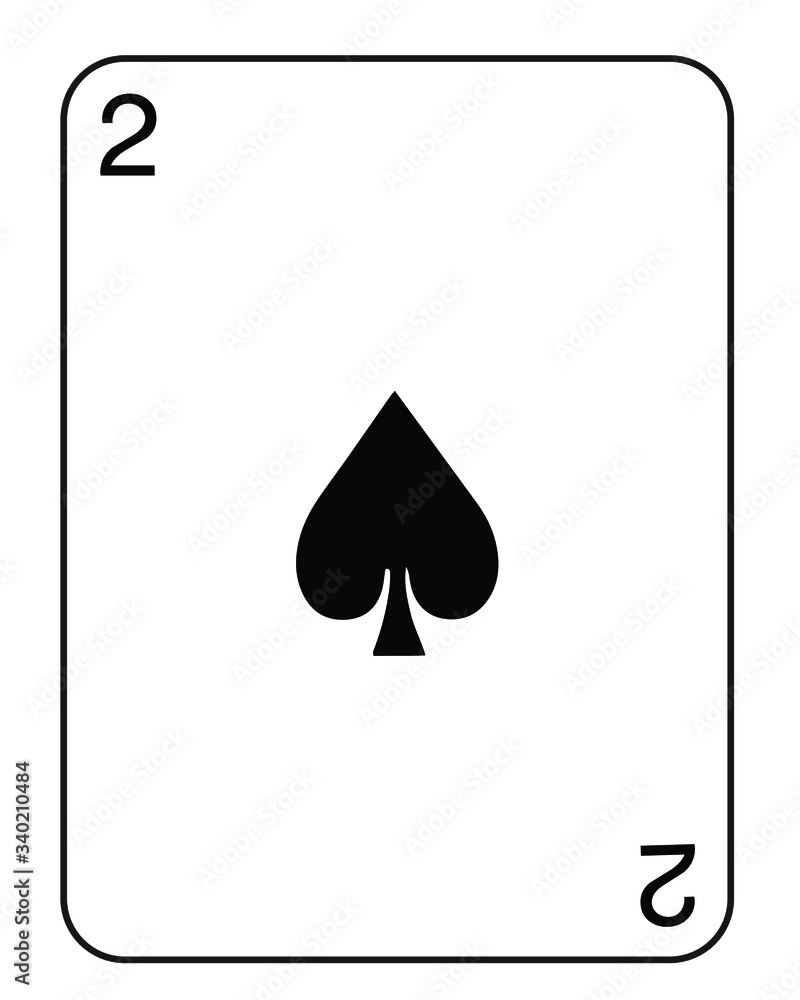 Vector Number Two of spades playing card. Vector Number Two of spades playing card.