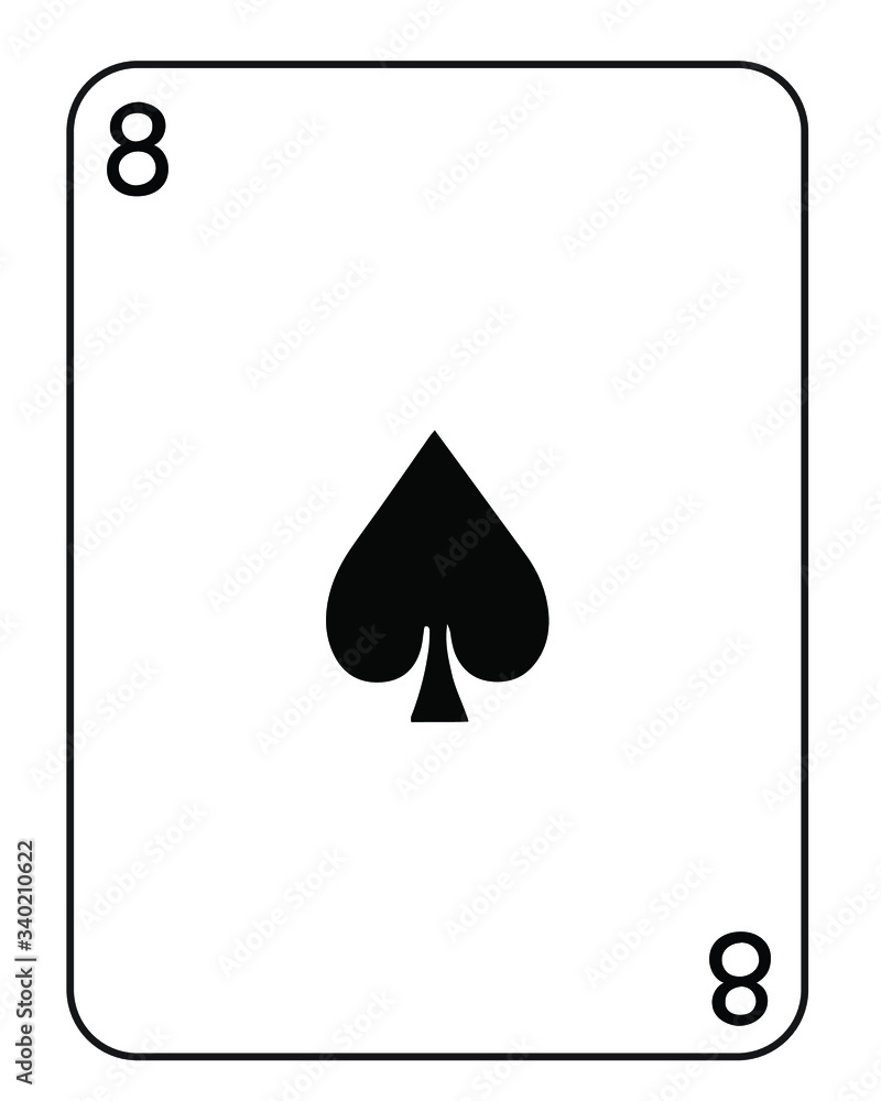 Vector Number Eight of spades playing card. Vector Number Eight of spades playing card.