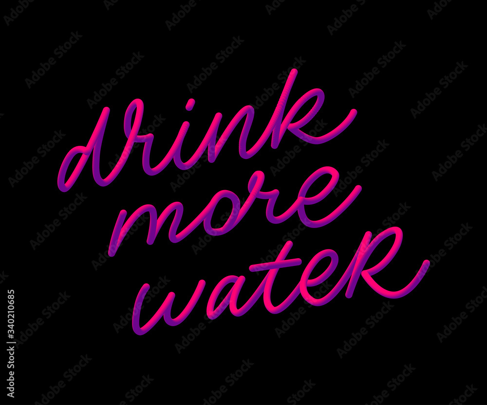 Slogan Drink more water quarantine pandemic letter text words calligraphy vector illustration