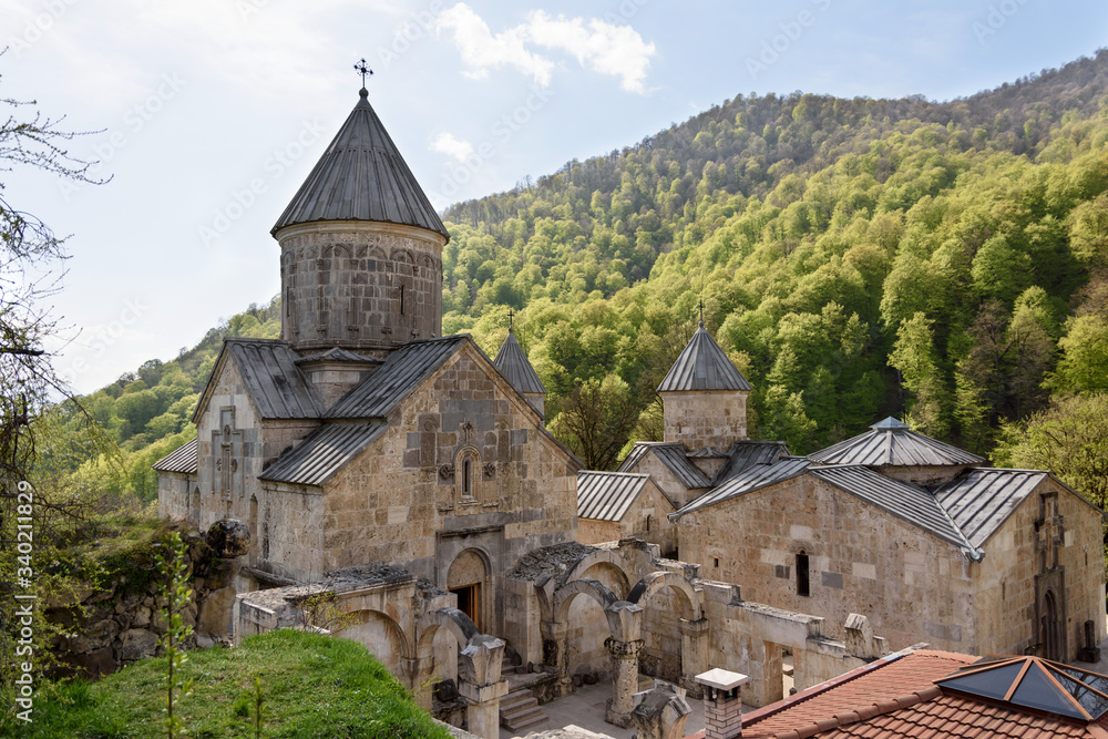 Haghartsin, Eagles Game, Ancient Armenian monastery complex in Tavush region in wooded valley of Ijevan ridge. Armenia
