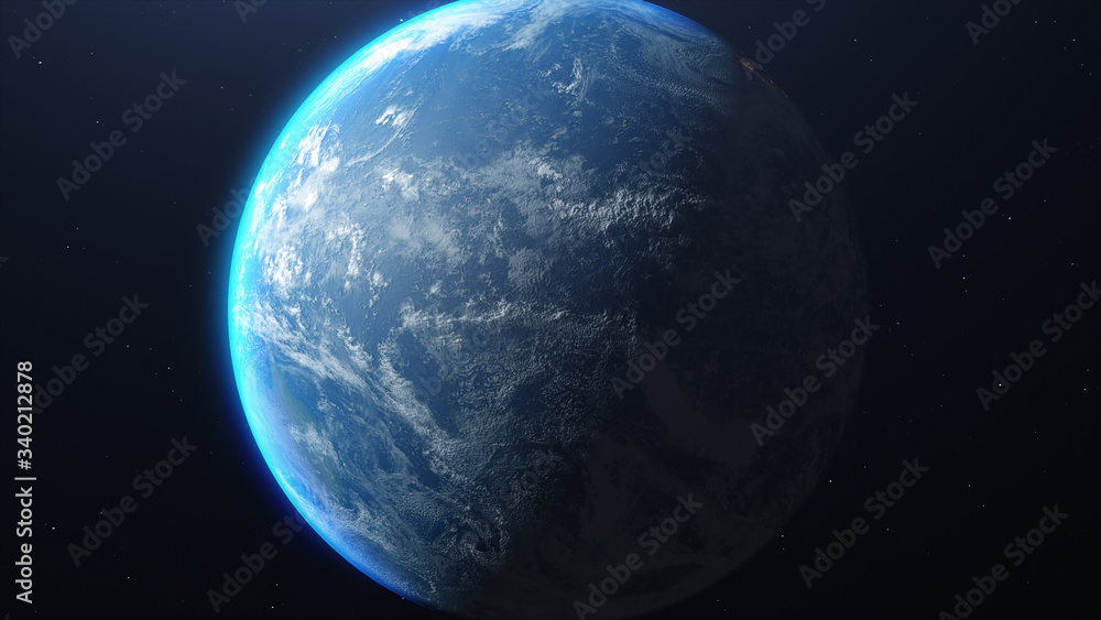 Earth and galaxy. Elements of this image furnished by NASA. 3d illustration.