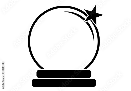 Icono negro de una bola de cristal de adivinación.