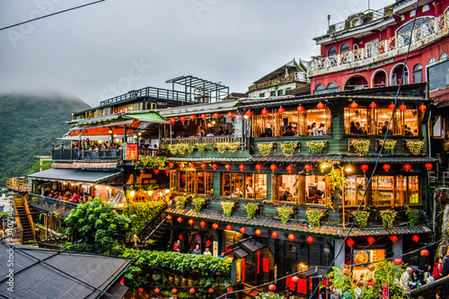 Tea terrace houses in Jiufen on the north of Taiwan island