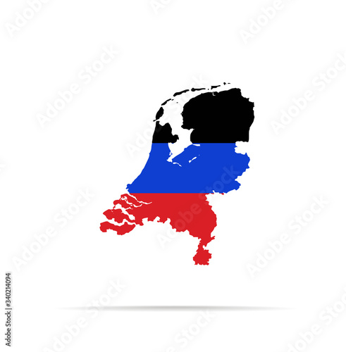 Vector map Netherlands combined with Donetsk Peoples Republic flag.