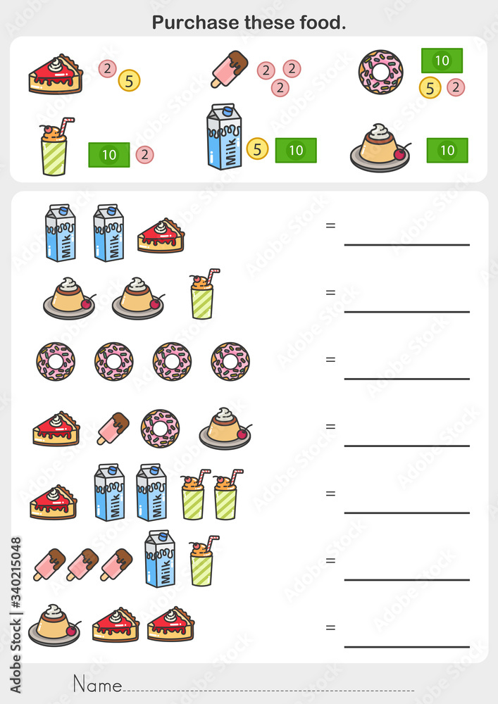 Purchase these food worksheet. Check product prices and summary