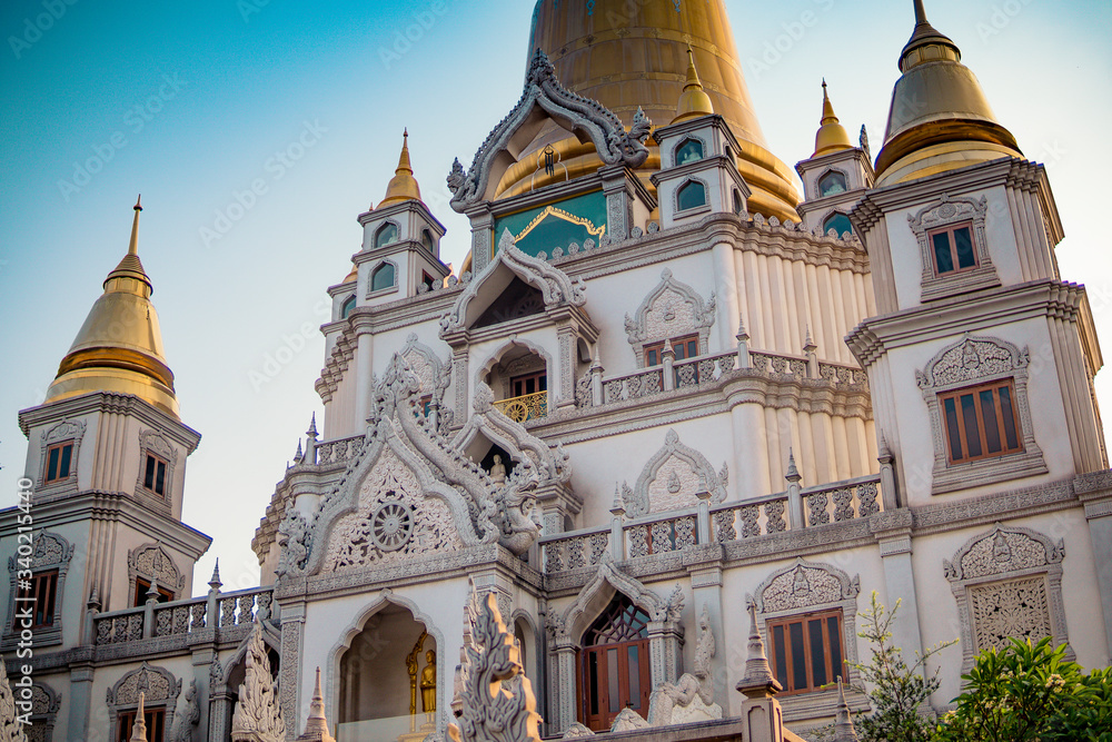 Obraz premium Buu Long pagoda has the unique combination of architectural style of India, Myanmar, Thailand and Vietnam, located at Ho Chi Minh city, Vietnam
