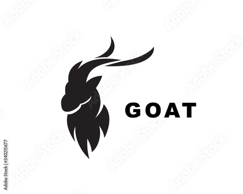simple black Head goat logo design inspiration