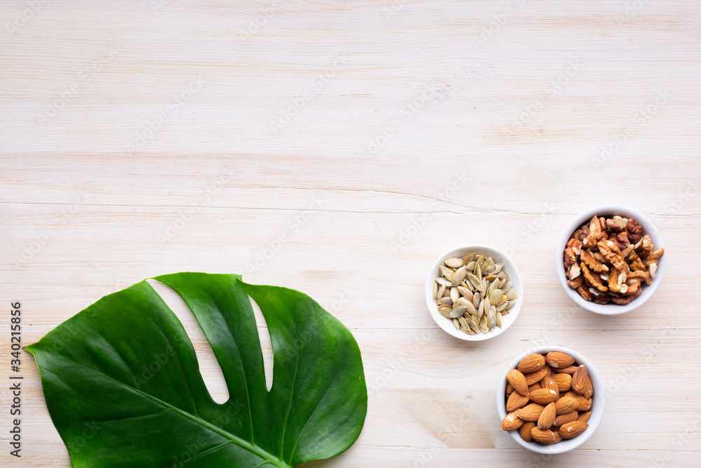 Best Nuts and Seeds for a Keto Diet. Copy space Best Nuts and Seeds for a Keto Diet. Copy space