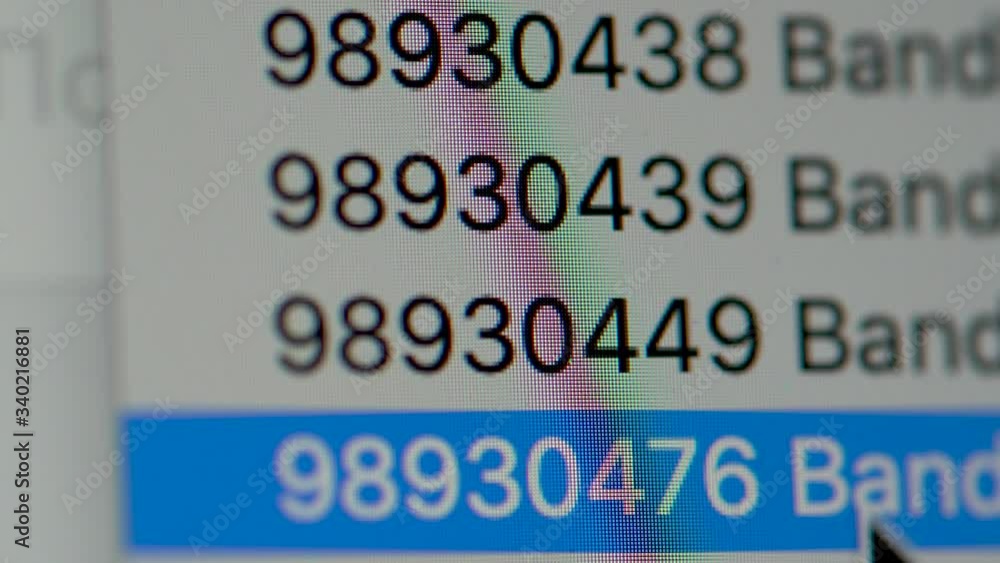 Running numbers and text on the monitor. Running numbers and text on the monitor.