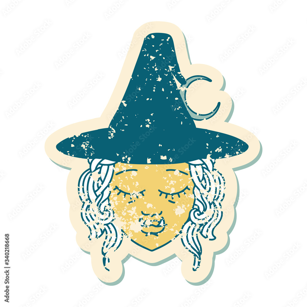 half orc witch character face illustration half orc witch character face illustration