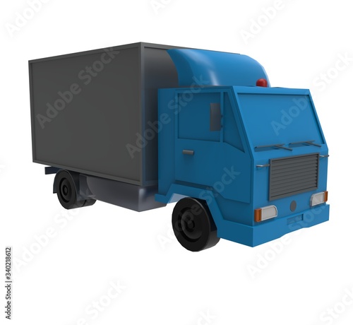 3d illustration of the cartoon truck 