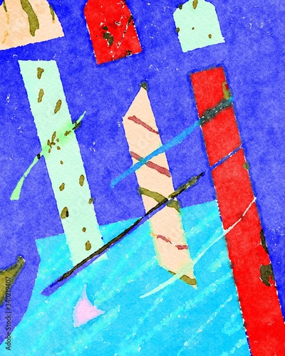 Abstract watercolor composition drawing painting line texture art design background