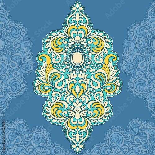 Abstract beautiful retro vector paisley pattern